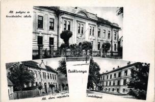 Csáktornya, Állami polgári és kereskedelmi iskola, népiskola, tanítóképző, Balkányi Lajos kiadása / schools, teachers training institute