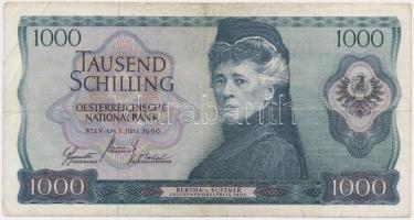 Ausztria 1966. 1000Sch "Bertha von Suttner" T:III Austria 1966. 1000 Schilling "Bertha von Suttner" C:F