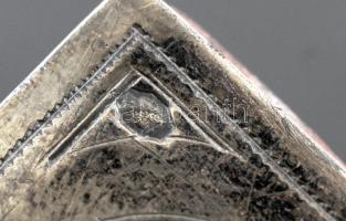 cca 1900 Gazdagon díszített ezüst táncrend, Ag., br.:59gr.,jelzett, 9,5x6cm
