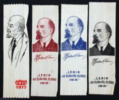 Lenin könyvjelzők, selyem, 4db, 19x5cm