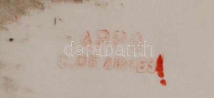 Arpo gólya, kézzel festett, jelzett, hibátlan, m:24 cm