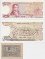 Görögország 1978. 100D + 1987. 1000D + Románia 1915. 1L T:I-,III
Greece 1978. 100 Drachmai + 1987. 1...