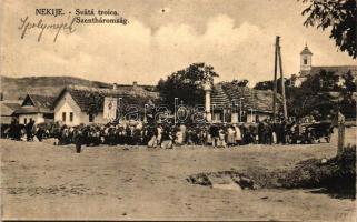 Ipolynyék, Nekyje; Szentháromság szobor, ünnepség, autó / Trinity statue, ceremony, automobile (Rb)