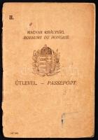 1933 Barnai Pál Valdemar (1884-?) színházigazgató fényképes útlevele sok pecséttel