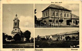 Rimaszécs, Római katolikus templom és iskola / Roman catholic church and school