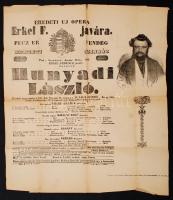 1894 Erkel Ferenc Hunyadi László c. operája 1844-es ősbemutatójának plakátja reprint 44x52 cm