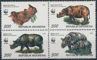 1996 WWF Orrszarvú négyestömb + 4 FDC Mi 1648-1651