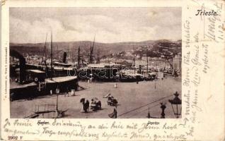 Trieste, port, SS Almissa, steamships (EK)