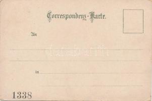 Gmunden, Landungsplatz, Schloss Cumberland, floral, litho (EB)