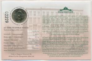 2003. 20Ft "Deák Ferenc" elsőnapi veret számozott emléklapon T:BU