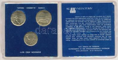 Argentína 1977. 20P, 50P, 100P "Labdarúgó VB 78" alkalmából kiadott díszszettben, T:1 / Ar...