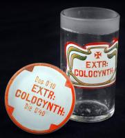 cca 1920 Kézzel festett, szecessziós patikai üveg / Hand-painted pharmacy glass 11 cm