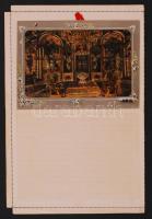 cca 1900 Diaphanie Kartenbrief érdekes sokszorosított, festett diakép