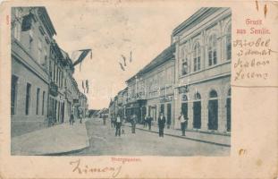 Zimony, Semlin; Herrengasse / street, shops (small tear)