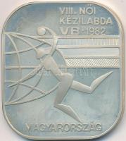 1982. "VIII. Női Kézilabda VB - Magyarország" Ag emlékérem eredeti tokban tanúsítvánnyal (35x40mm/0.800/25g) T:PP