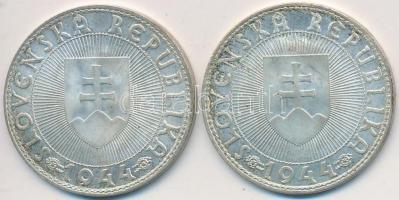 Szlovákia 1944. 10K Ag "Templomon kereszt" (2x) T:2
Slovakia 1944. 10 Koruna Ag "Cros...