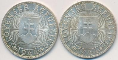 Szlovákia 1944. 10K Ag "Templomon kereszt" (2x) T:2
Slovakia 1944. 10 Koruna Ag "Cros...