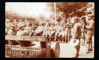 cca 1916 Felsőborgó, Erdély, katonai ünnepség a táborban / Military ceremony in Transylvania