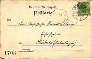 1895 Jüterbog, Dammtor, Zinnaer Thor, Rathaus / gate, town hall, Art Nouveau (small tear)