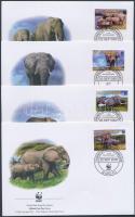 WWF African elephant set on 4 FDC, WWF Afrikai elefánt sor 4 FDC