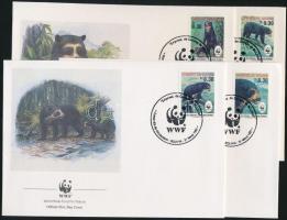 1991 WWF Pápaszemes medve sor Mi 1137-1140 4 FDC