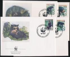 1991 WWF Pápaszemes medve sor Mi 1137-1140 4 FDC