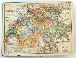 Meyers Reisebücher: Schweiz. Leipzig - Wien, 1895, Bibliographisches Institut. Sok térképpel. Szakad...