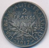 Franciaország 1917. 2Fr Ag T:2- patina France 1917. 2 Francs Ag C:VF patina