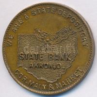 Amerikai Egyesült Államok / Ohio / Akron DN 50c Cu bank zseton T:2- USA / Ohio / Akron ND 50 Cents Cu bank token C:VF