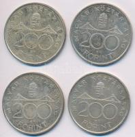 1994. 200Ft Ag "Deák" (2x) T:2,2-