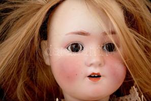 The Schoenau & Hoffmeister porcelain: SPBH Germany 914 11 antik baba, jelzett, porcelán fejű, fa...