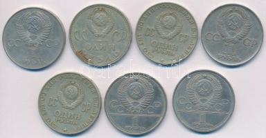 Szovjetunió 1965-1980. 1R (7x) T:2,2- Soviet Union 1965-1980. 1 Rouble (7x) C:XF,VF