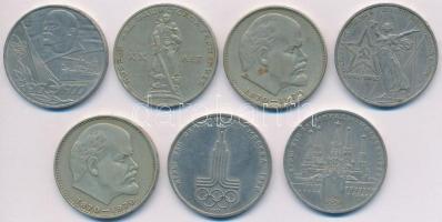 Szovjetunió 1965-1980. 1R (7x) T:2,2-
Soviet Union 1965-1980. 1 Rouble (7x) C:XF,VF