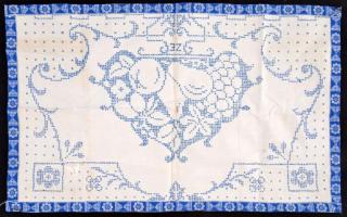 Ki korán kel, aranyat lel, népies, retro hímzett falidísz kép + egy felirat nélküli 100x60 cm