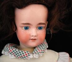 Antik Armand Marseille festett porcelán fejű baba, festett fa  testtel, mozgatható végtagokkal, jelz...