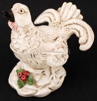 Bassano Italy porcelán leveses tál, kézzel festett, apró lepattanással, 21x19x13cm