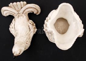 Bassano Italy porcelán leveses tál, kézzel festett, apró lepattanással, 21x19x13cm