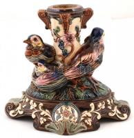 Gerbing & Stephan madaras lámpatest, kézzel festett, apró lepattanással, 17x18x14cm