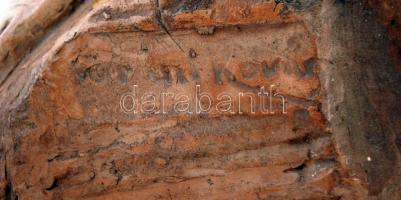 Turáni Kovács Imre (1910-1975): Női akt, lámpatest. Festett terrakotta, jelzett, apró lepattanásokka...