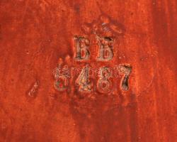 cca 1900 BB jelzéssel: Szecessziós kerámia kép, 21x21cm