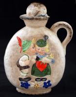 Hummel kulacs szerelmes párocskával, kézzel festett, jelzett, apró lepattanással , m:19 cm  6 eredet...