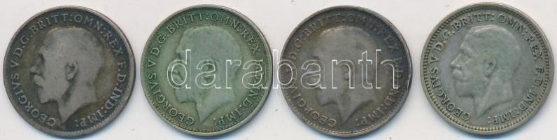 Nagy-Britannia 1916-1933. 3p Ag "V. György" (4x) T:2-,3
Great Britain 1916-1933. 3 Pence A...