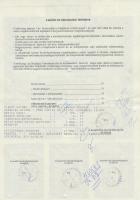 Budapest 1991. "OTP Bank" letéti jegye 50.000Ft-ról, szelvényekkel, bélyegzésekkel, lyukas...