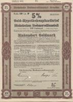 Németország / Weimari Köztársaság / Drezda 1927. "Száz Földhitel Intézet" jelzáloglevél 10...