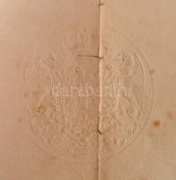 1888 Ferenc József Rend adományozó oklevele a császár saját kezű aláírásával, hátoldalon ragasztva, ...