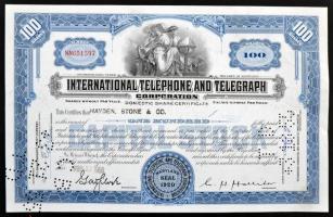 Amerikai Egyesült Államok / Maryland 1958. "Nemzetközi Telefon és Távíró Társaság" 100 rés...