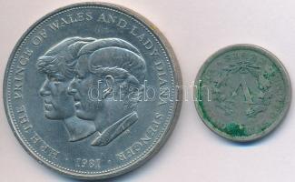Amerikai Egyesült Államok 1894. 5c Ni "Liberty" + Nagy-Britannia 1981. 25P "Lady Dian...