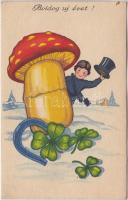 New Year, chimney sweeper, mushroom, clover