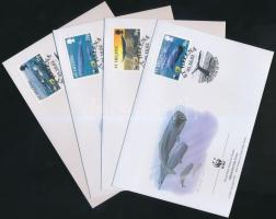 WWF cachalot set + 4 FDC WWF ámbráscet sor + 4 FDC