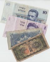 10db vegyes külföldi bankjegy, közte Csehszlovákia 1926. 20K, 1945. 100K, Ausztria 1922. 1000K T:veg...